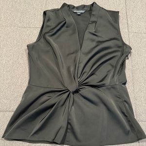 Black Sleeveless Knot Front Shirt